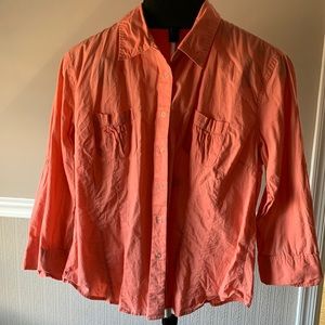 Van Heusen womens 3/4 sleeve snap front shirt size XL